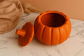 Handmade Ceramic Resin Pumpkin Jar: Rustic Autumn Home Decor – front view
