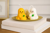 Handmade Ghost Soy Wax Candle: Halloween Pumpkin Fall Candle – lifestyle view
