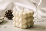 Handmade Heart Cube Bubble Candle – Soy Wax Valentine's Gift -Gift Ready