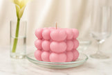 Handmade Heart Cube Bubble Candle – Soy Wax Valentine's Gift -Gift Ready