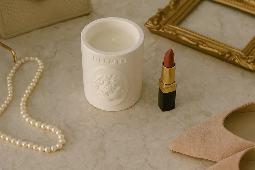 Reusable eco resin jar candle with Hermes sculptural design