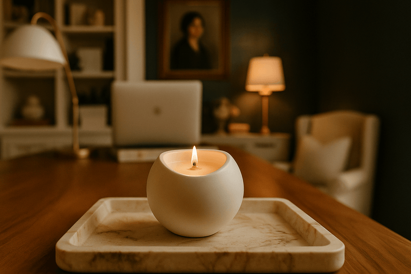 Handmade eco resin jar candle with personalized scent

