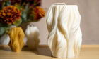 Handmade wavy candle – non-toxic soy wax candle with organic shape and clean design.