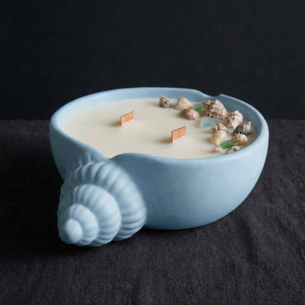 Large Conch Shell Candle – Handmade Soy Wax Coastal Decor Candle
