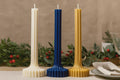 Large Ribbed Pillar Candle – unlit display
