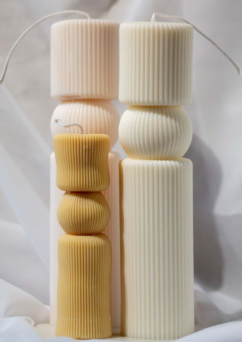 Handcrafted King’s Pillar candle set with an elegant, regal-inspired design, made from 100% natural wax.