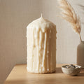 Luxury Hand Drip Pillar Candle – side view
