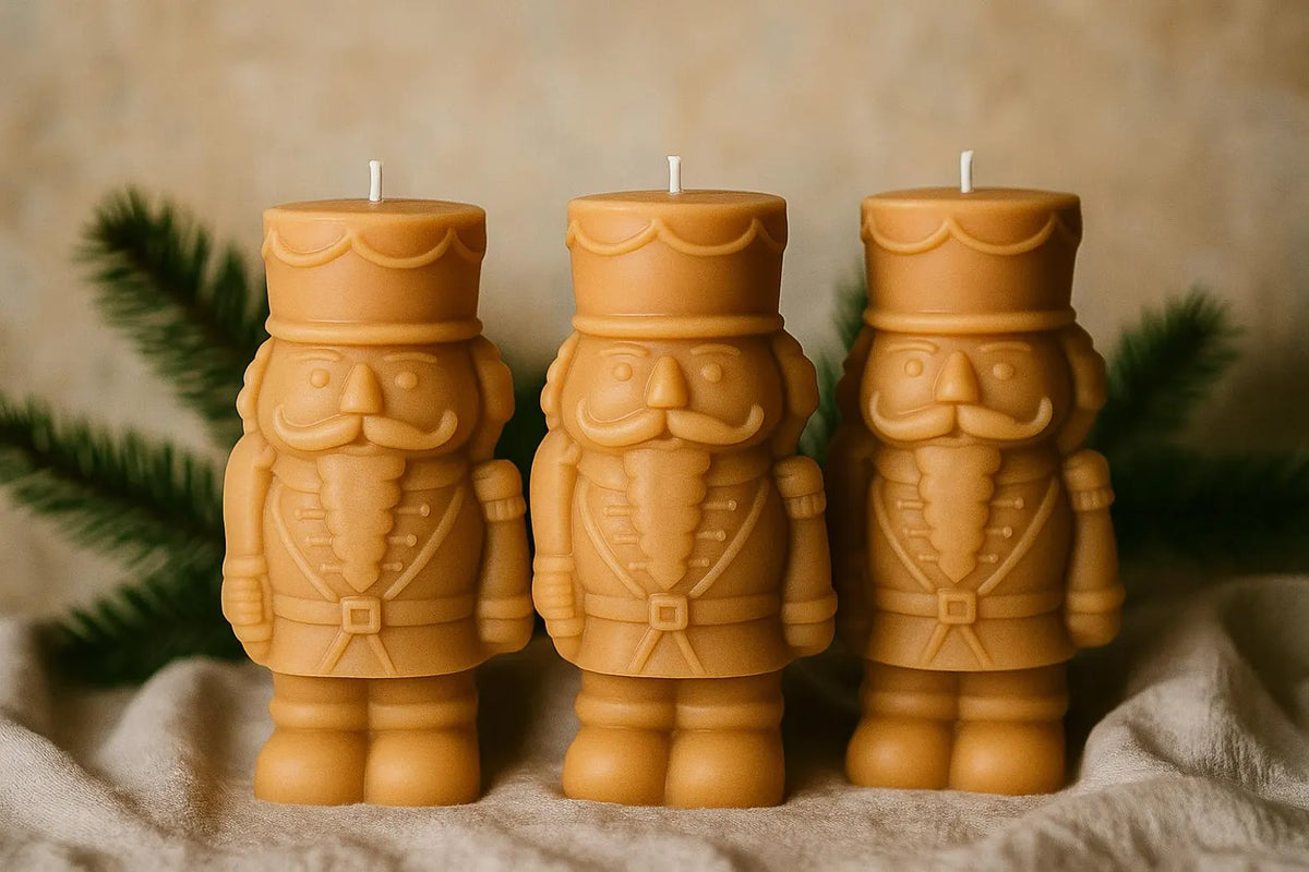 Nutcracker Christmas Candle — Large Sculptural Soy Wax Holiday Decor