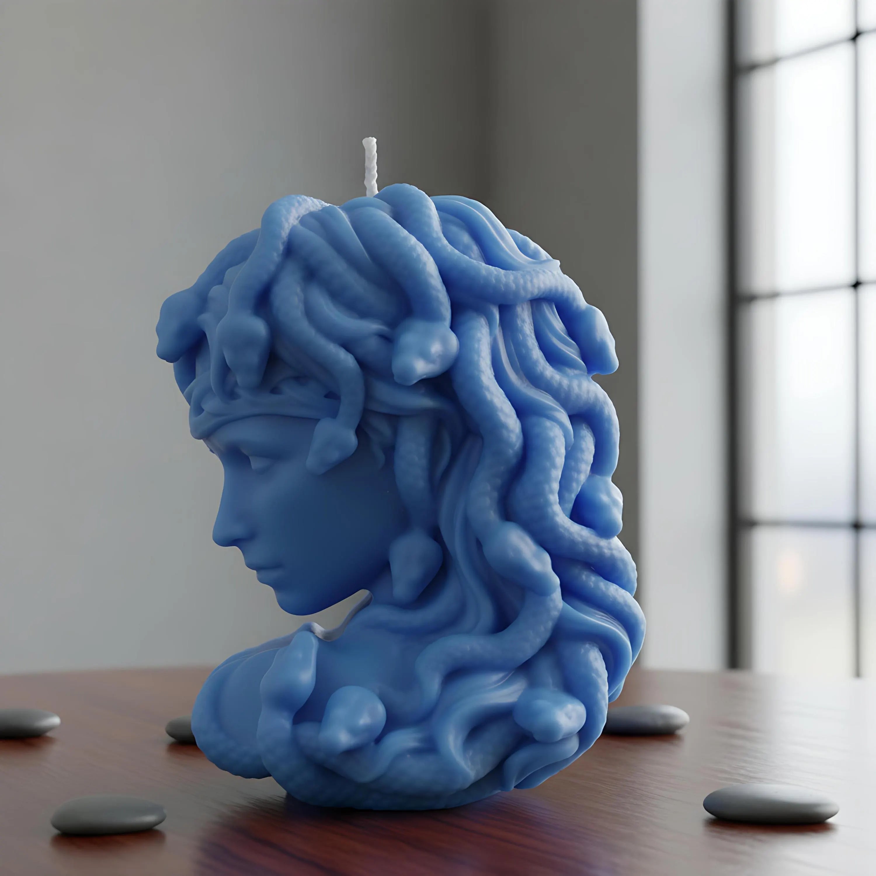 Medusa Candle - Handmade Soy Wax Sculpture — side view