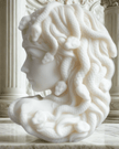 Medusa Candle - Handmade Soy Wax Sculpture — lit candle