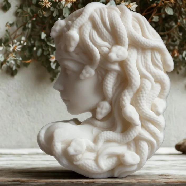 Medusa Candle - Handmade Soy Wax Sculpture