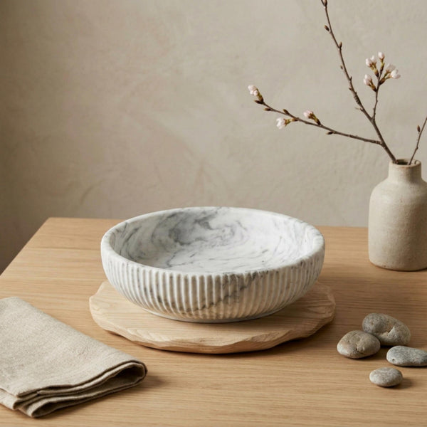 Minimalist Ribbed Bowl – front view