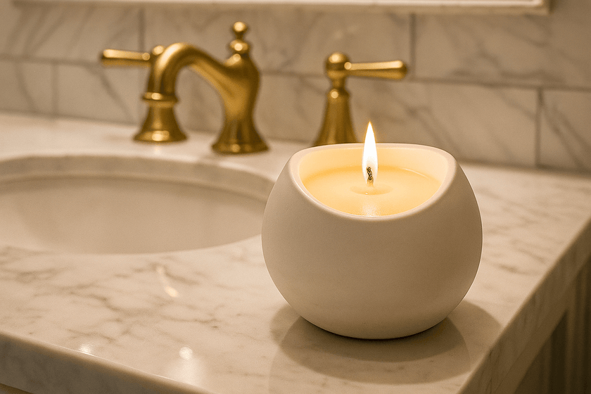 Minimalist eco resin jar candle for home decor

