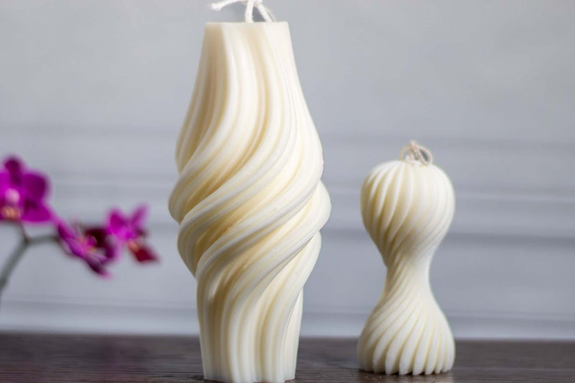 Modern Sculptural Candle in Spiral Shape – Non-Toxic and Eco-Friendly


