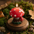 Mushroom Soy Candle Hand-Painted With Non Toxic Paint – unlit display