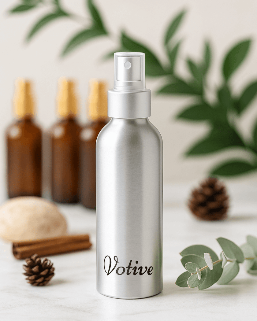 Natural fabric freshener spray with essential oils – eco-friendly odor eliminator for Florida homes.