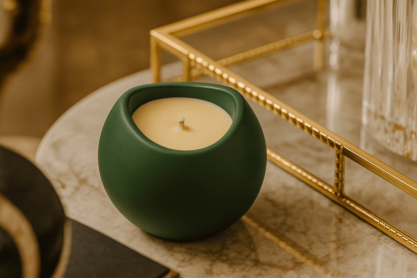 Natural scented soy wax candle in refillable jar

