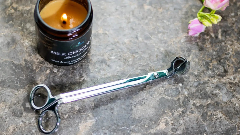 Premium stainless steel candle wick trimmer – essential for candle maintenance.