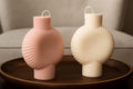 Ribbed Swirl Pillar Soy Candle – detail view