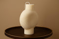 Ribbed Swirl Pillar Soy Candle – unlit display