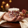 Rose Petal Soy Candle – side view