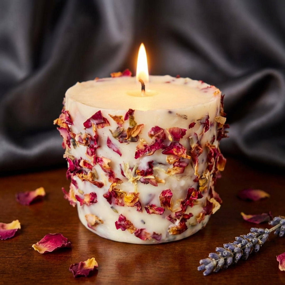 Rose Petal Soy Candle – unlit display