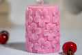 Sakura Pillar Candle: Cherry Blossom Scented Soy Wax Handmad – side view