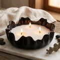 Sand Wax Candle Bowl – Refillable Candle – Pearled Wax Candle 
