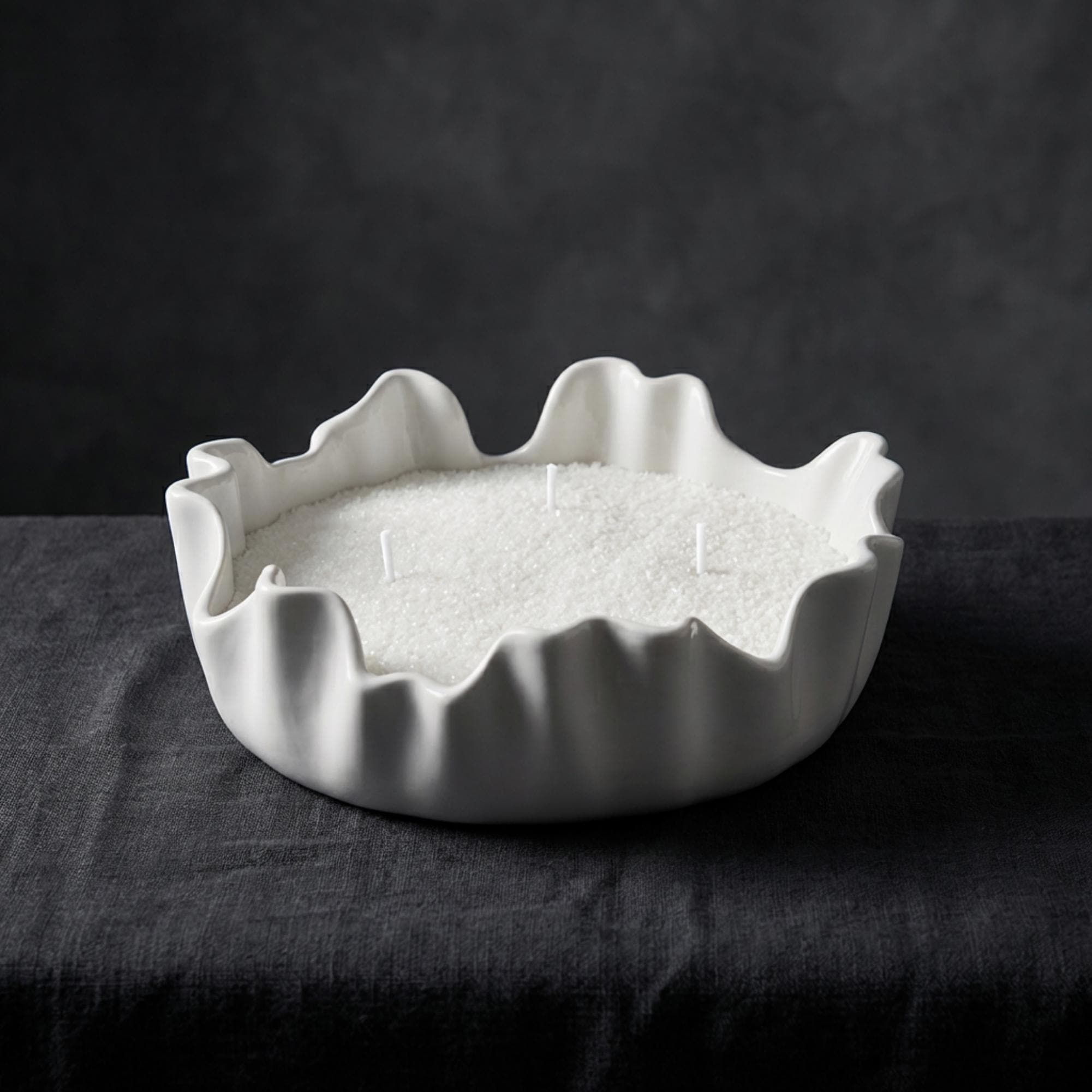 Sand Wax Candle Bowl – Refillable Candle – Pearled Wax Candle 