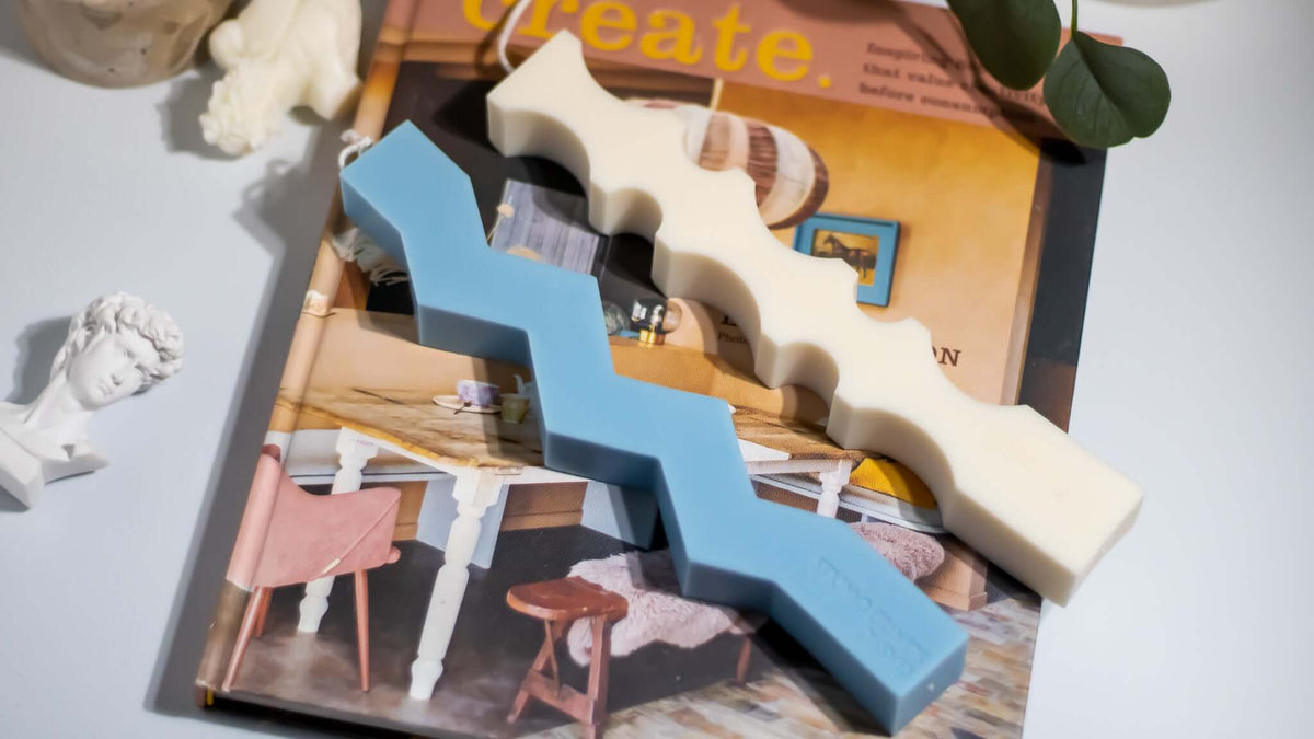 Sculptural Soy Wax Wave Candles – Handmade Modern Accent for Eco Homes