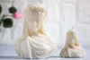Sculptural Veiled Woman candle in soy wax – handmade luxury scented candle inspired by classical feminine art.