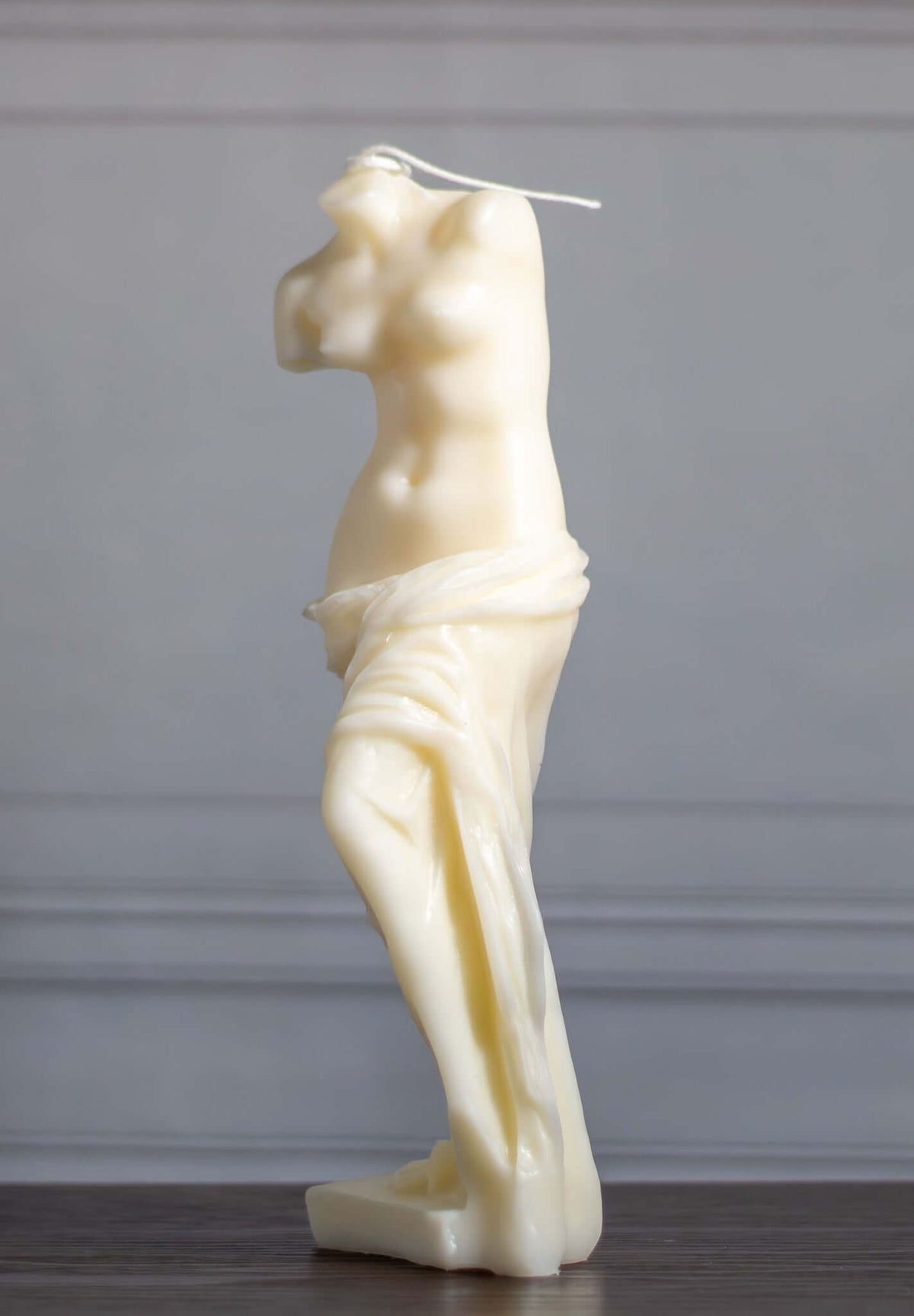 Venus Greek Goddess Candle soy wax candle — unlit display