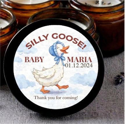 Personalized Baby Shower Candle Favors — 1oz Soy Wax Small Jar, Custom Label
