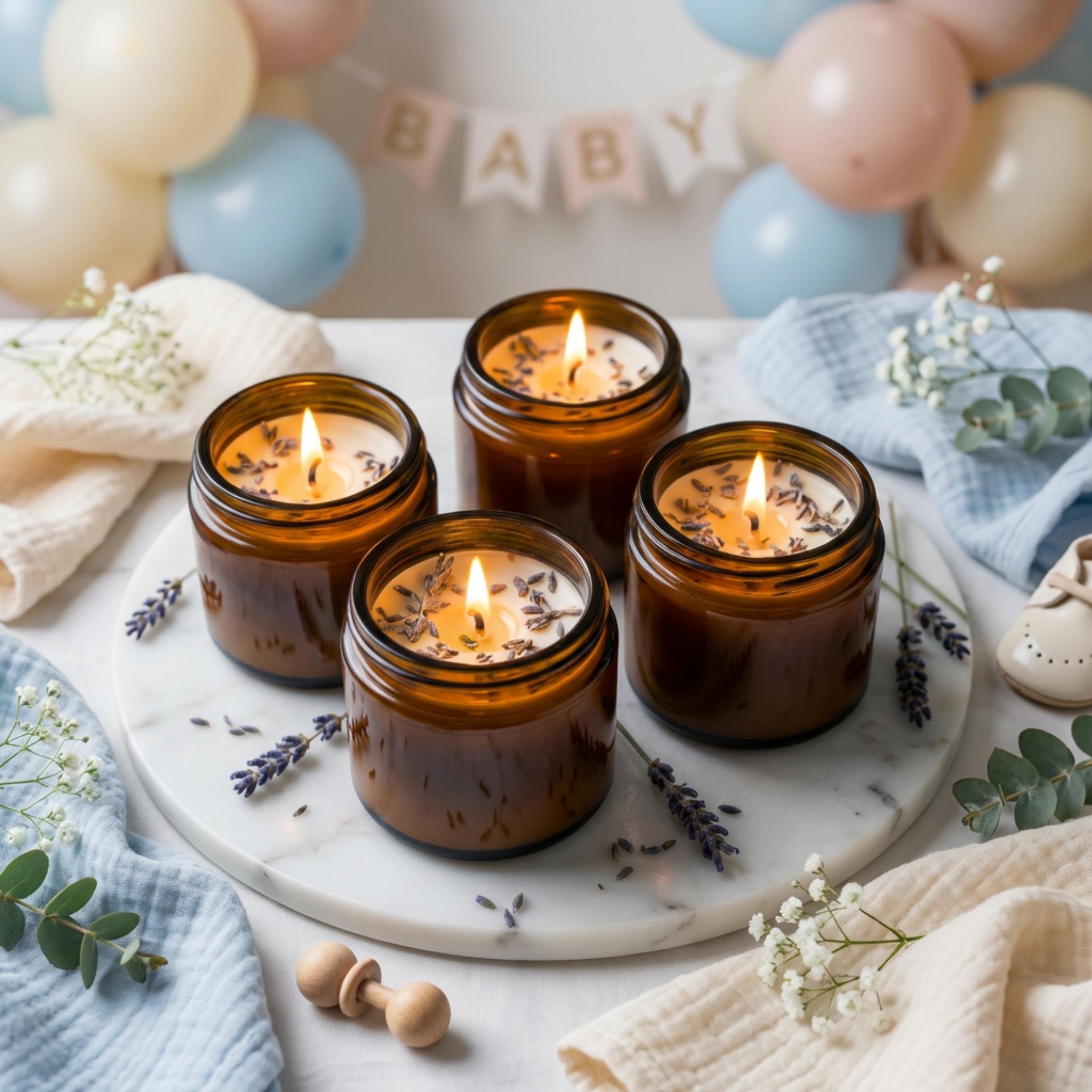 Silly Goose Baby Shower Favors – Personalized  1oz Botanical – unlit display