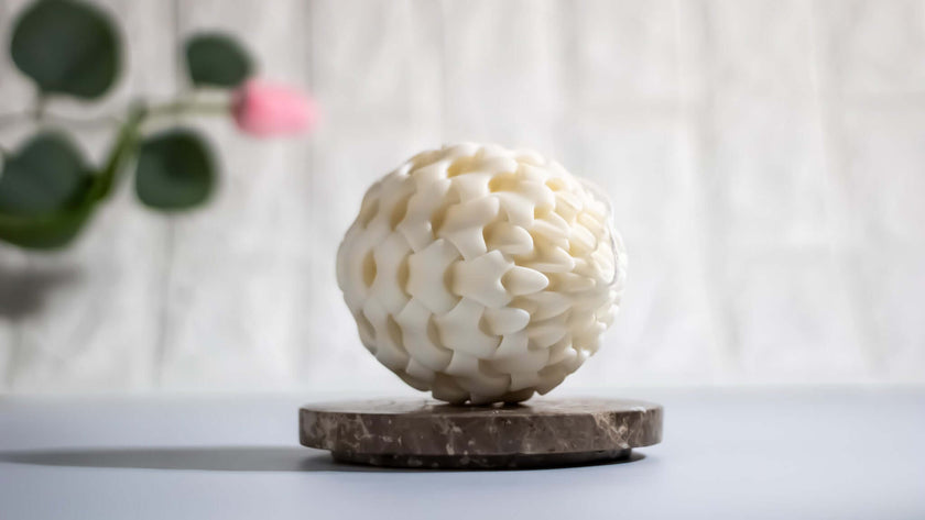 Non-toxic candle with clean-burning cotton wick.