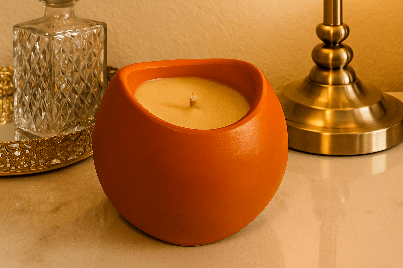Sustainable soy candle in customizable jar color

