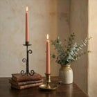 Set of soy wax taper candles arranged together