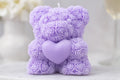 Teddy Bear Candle: Heart-Shaped Soy Wax Valentine's Gift - G – detail view