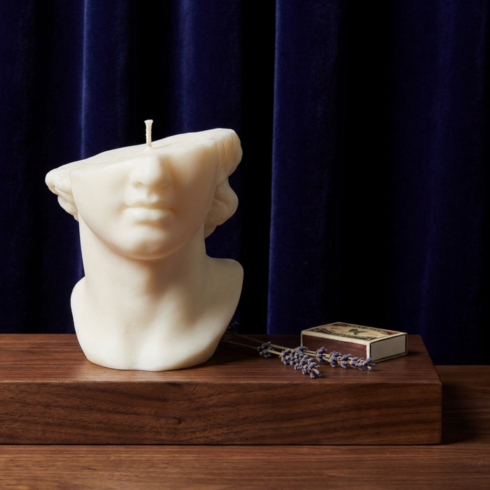 Half Face David Candle soy wax candle