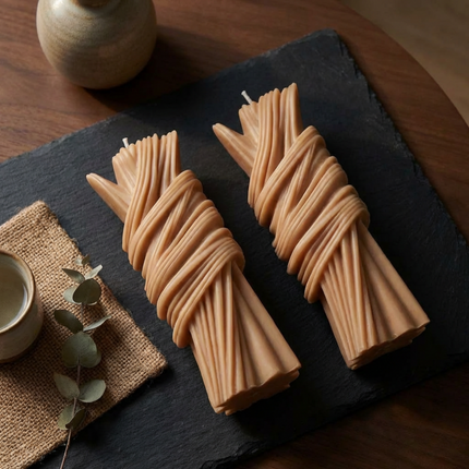 Modern geometric pillar candle, unique home decor accent piece, sculptural candle design, stylish minimalist decor, perfect birthday gift, elegant gift for her