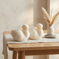 Swan Figurine Candle soy wax candle — lit candle