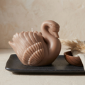 Swan Figurine Candle soy wax candle — side view