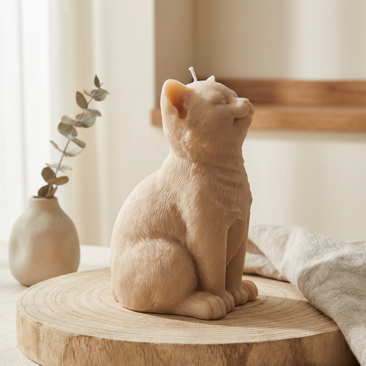 cute cat candle, handmade soy candle, adorable animal candle, sculptural candle, decorative candle, woodland animal candle, natural soy wax candle, eco friendly candle, gift for cat lovers, gift for her candle