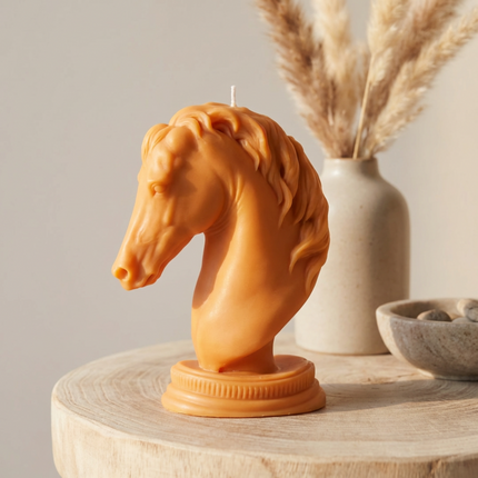 Large Scented Horse Head Sculpture Candle - Handcrafted Decorative Art for Equestrian Enthusiasts
