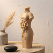 Goddess Bust Sculpture-  Handmade Soy Wax Candle: Floral Body Art Decor