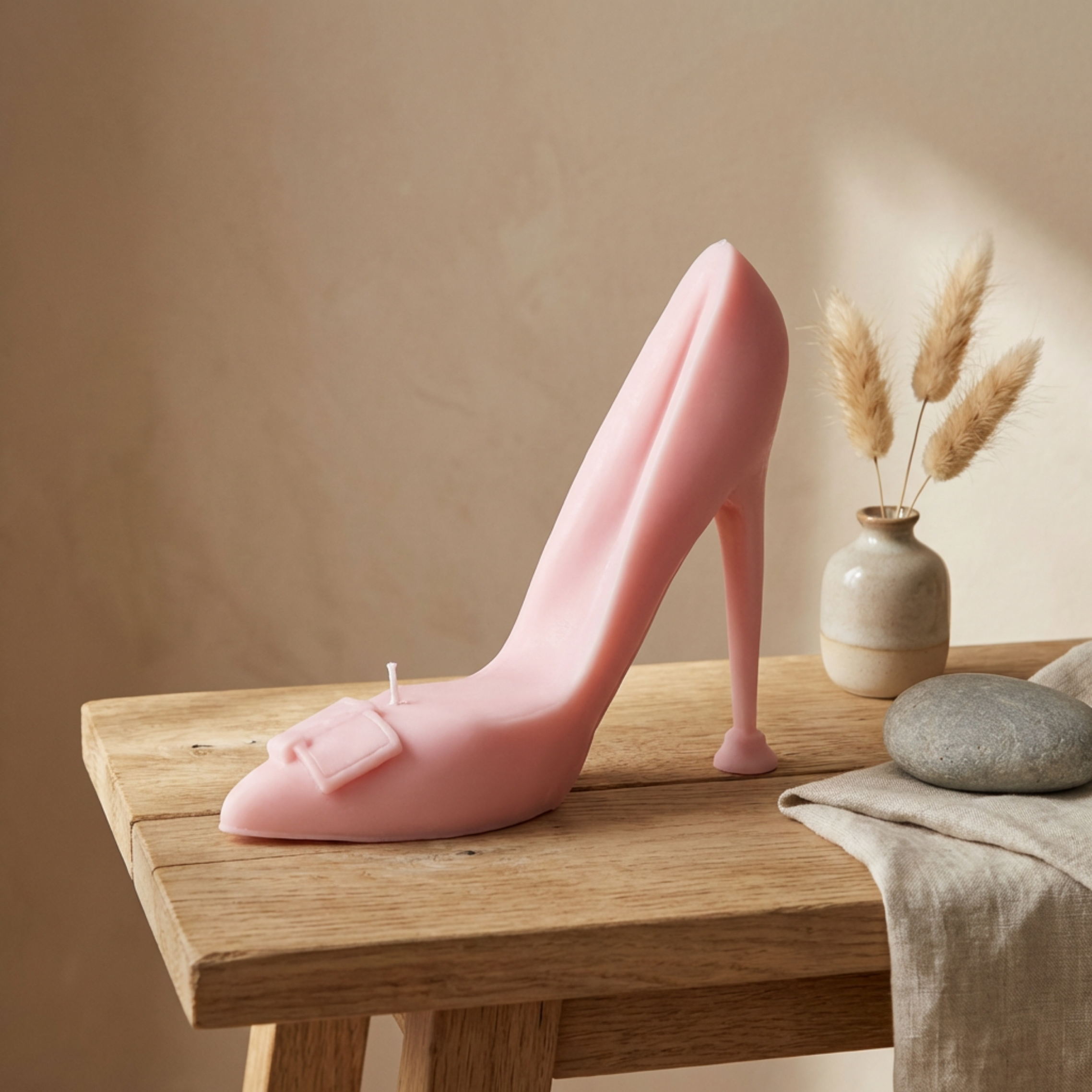 High Heel Decorative Candle - Gift for Her soy wax candle — detail view