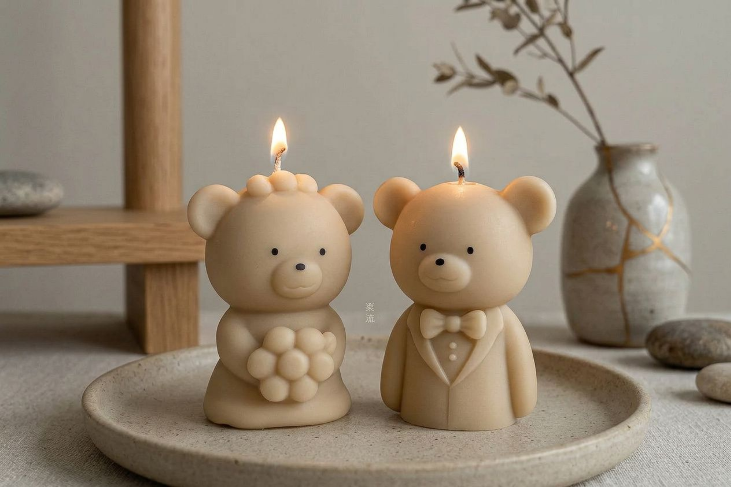 Bear Shaped Soy Wax Candle Favors — Baby Shower & Wedding Gifts, Handmade by Votive Candle Co