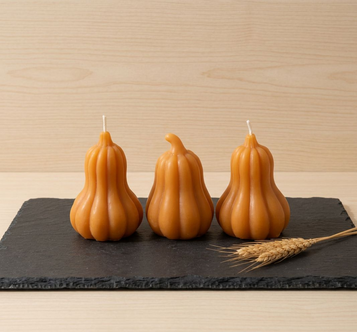 Large Pumpkin Shaped Soy Wax Candle — Sculptural Fall Decor, Thanksgiving & Halloween Centerpiece