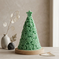 Christmas Tree Soy Wax Candle — Sculptural Starry Festive Decor, Holiday Centerpiece