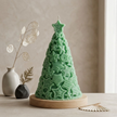 Christmas Tree Soy Wax Candle — Sculptural Starry Festive Decor, Holiday Centerpiece
